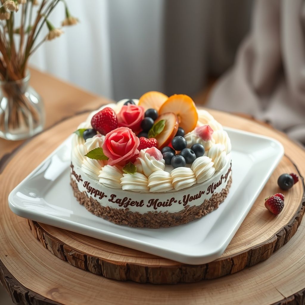 Gâteau aux couches crémeuses et fruits frais, alliant chocolat riche, baies roses et crème légère, sur une assiette blanche, posé sur une surface en bois, dans une ambiance chaleureuse et gourmande. Idéal pour les amateurs de classiques revisités.